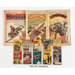 Adventure (1939-41) 17 wartime issues between 936-1010. With Hotspur (1947) 561-578 Jan-June half-