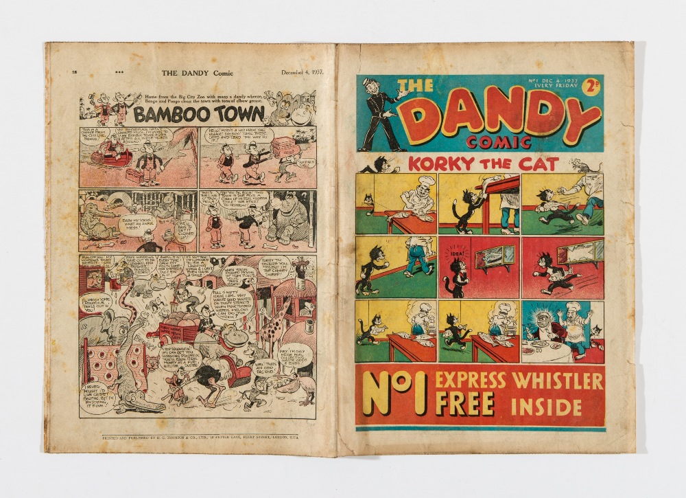 Dandy Comic No 1 (1937) Korky, Desperate Dan, Keyhole Kate and Freddy The Fearless Fly start their