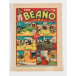 Beano No 8 (1938). Bright, fresh covers, cream pages. Only a handful of copies known to exist. ½ ins