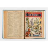 Hotspur (1948) 598-636. Complete year in bound volume, some issued fortnightly. Bright covers, cream
