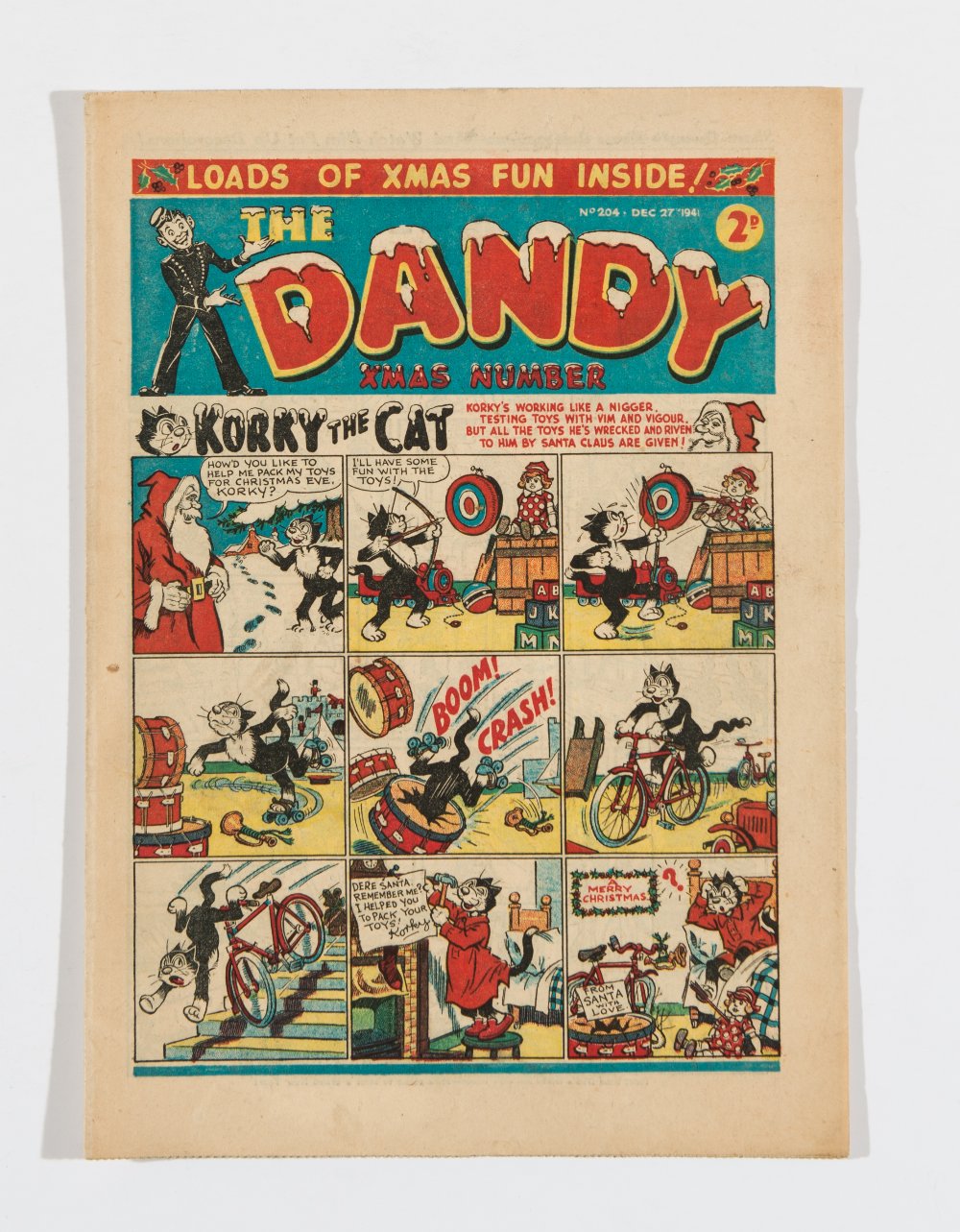 Dandy 204 Xmas (1941). Propaganda war issue. Bright covers, cream pages [vfn]