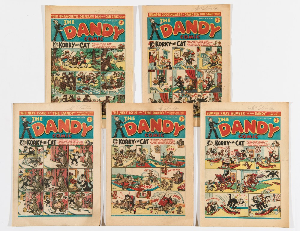 Dandy (1941) 199-203. Propaganda war issues. Bright covers, cream/light tan pages [vg+/fn] (5)