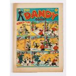 Dandy No 34 (1938). With Pg. 5 ad for 'Great new fun paper, The Beano comic on sale July 26th'.
