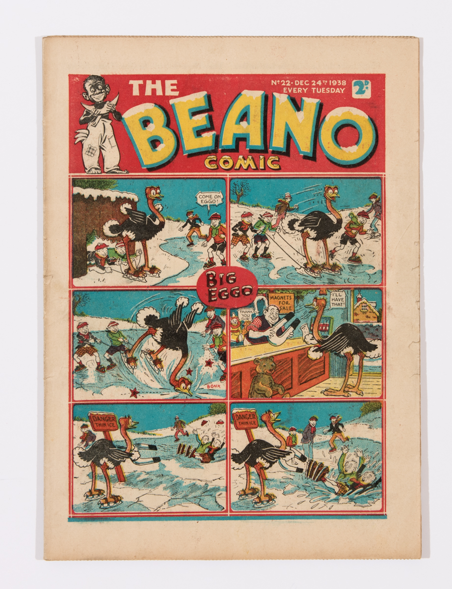 Beano No 22 (1938). Bright covers, cream/light tan pages with some small RH edge overhang tears.