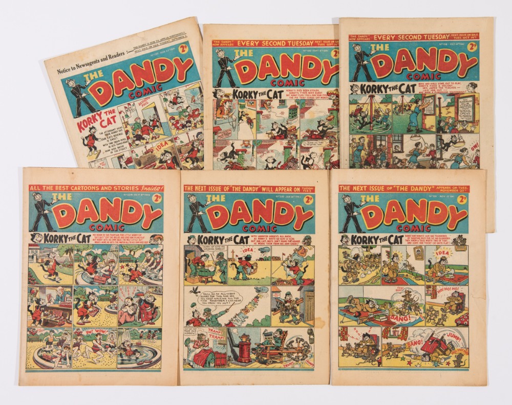 Dandy (1941-42) 195, 196, 198, 201, 206, 224. Propaganda war issues [vg/vg+] (6)