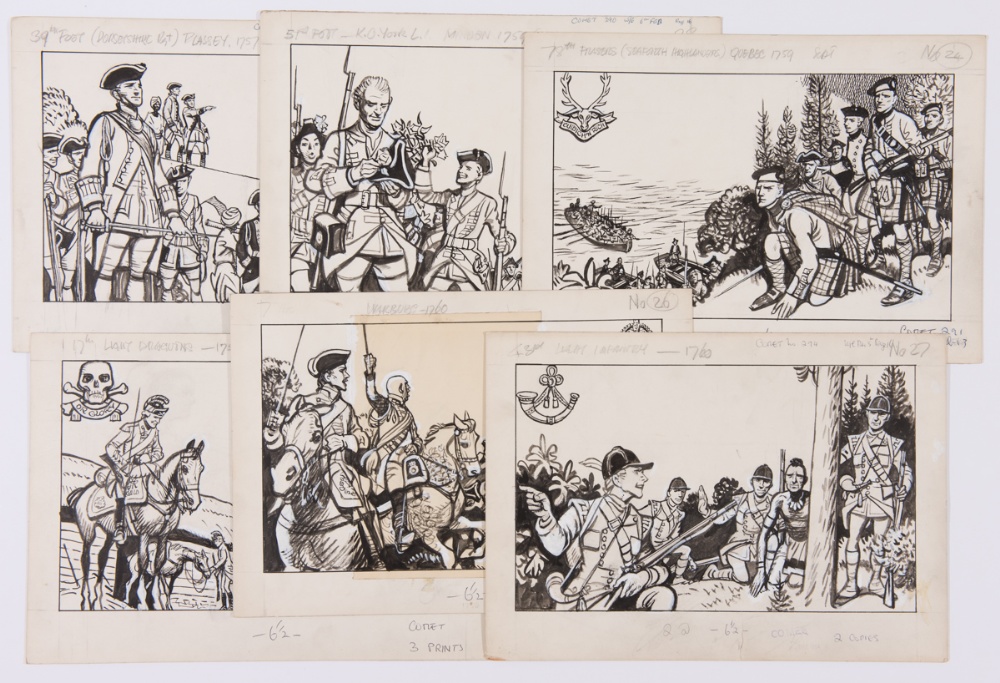 Soldiers of the Queen 6 original artworks by Eric Parker for Comet Comic (1954) featuring the