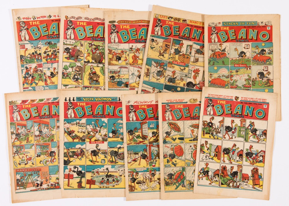 Beano (1946) 288-291, 293-297, 299. Dudley Watkins begins to sign his work on Jimmy and His Magic