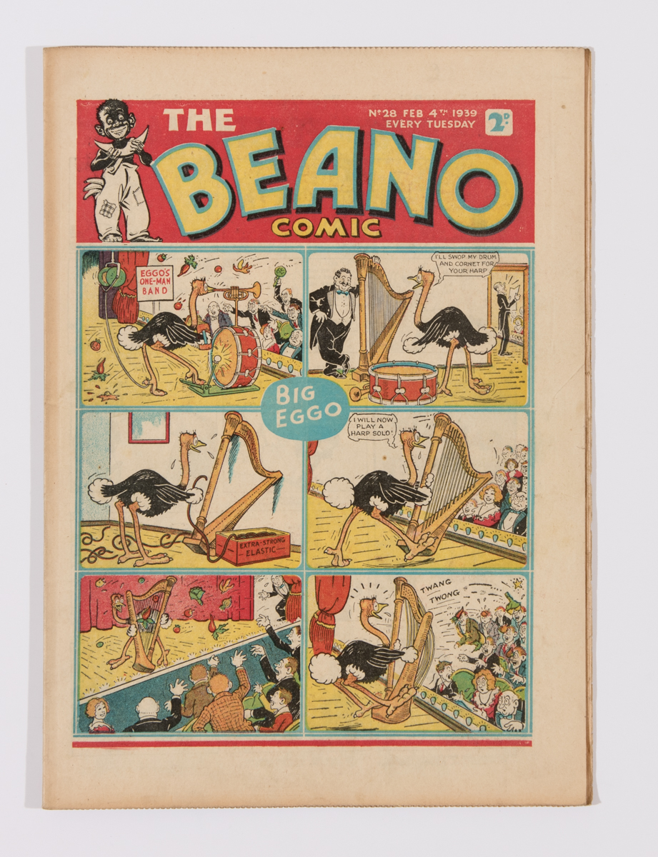 Beano No 28 (1939). Bright, fresh covers, cream pages, neatly repaired tear to pg 17 [fn+]