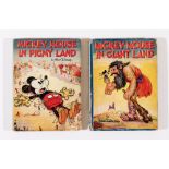 Mickey Mouse in Giant Land (1934) with Mickey Mouse in Pigmy Land (1935). Bright covers, worn