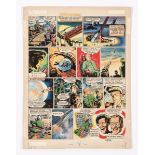 Dan Dare original artwork with layout and pencils by Frank Hampson, completed art by Harold Johns