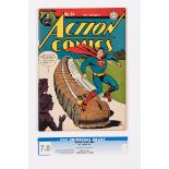 Action 84 (1945). Bright cover with small lower corner piece missing. Removed from slab with