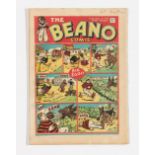 Beano No 38 (1939). Bright fresh cover, cream pages, some light ink dust residue to back cover [