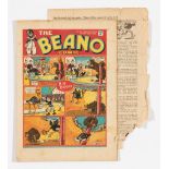 Beano No 18 (1938). Bright cover with some light margin foxing. Two interior pages with 3 x 2 ins