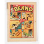 Beano No 11 (1938). Bright covers with worn spine and some edge tears [gd]