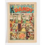 Dandy 53 (Dec 3 1938). First 'snow capped' Dandy title with Merry Xmas cover. With pg 13 ad for