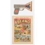 Beano No 36 (1939) with free gift Big Bang Fun-Gun. Bright fresh cover, cream pages. 2 x 1 inch