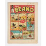 Beano No 42 (1939). Bright covers with some lower margin marks and 2 ins tear neatly repaired [fn-]