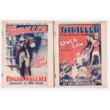 Thriller (1929) 1, 2. Red Aces by Edgar Wallace, Lynch Law by Hugh Cleveley. Some spine wear,