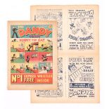 Dandy Comic No 1 (1937) with original 4-page flyer for Dandy Nos 1 and 2 (1937). First adventures of