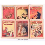 Wizard (1935) 631-682. Complete year. Some worn brittle edges, four with punch holes to spine. Light