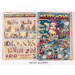 Mickey Mouse Weekly (1936) 1-100. In two bound volumes. Bright covers, cream/light tan pages. A