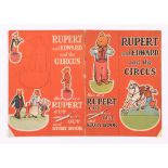 Rupert And Edward and the Circus cut-out story book (1949) Sampson Low. 20 page large format story