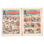 Dandy 111, 117 (1940). Propaganda war issues with Addie and Hermy The Nasty Nazis. Bright covers,