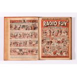 Radio Fun (1940) 68-116. Near complete year in bound volume. Propaganda war issues. Starring Big-