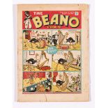 Beano No 28 (1939). Bright cover, edge tears, some light foxing, some creasing, cream/light tan