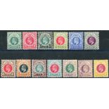 1902-03 Postage & Revenue set, fresh M, SG.127/39. (13) Cat. £200 Symbol:  J