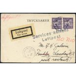 1925 Chailloux flight Malmo - Paris 27.5.25 special card (100-150 flown) Air conference Stockholm