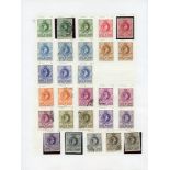 Collection on leaves incl. 1933 to 2/6d M, 1935 Jubilee M, also extra 6d with 'extra flagstaff' M,