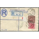 1922-34 group of commercial reg covers, 1922 1d (5) used locally with ATUABO/CROWN & reverse c.d.