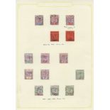 Collection on leaves, 1875 6d, 1876-84 to 6d all U, 1883 ½d U, 1884 to 2s  (some shades) FU, 1889