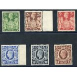 1939 High Value set, all UM (except 10s dark is M), SG.476/478c. Symbol:  AJ