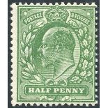 1911 Harrison P.14 ½d bright green (fine impression) UM, SG.271, BPA Cert. (photocopy) of a block of