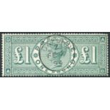 1891 £1 green AD, superb U example with centrally struck upright c.d.s. of Oxford/Fe 2/94,