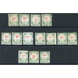 1899 M range of Postage Dues SG.D1/16 complete, some imperfections incl. 6d SG.D7, 2d SG.D11 & 4d