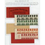 1934 German Welfare (Workers) - a study of the se-tenant tete-beche combinations. The 2rm booklet (