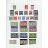 Collection on leaves with 1908 set of nine to both 1s M (1s MCCA gum tones), 1910 to 1s M, 1911 to