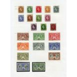 Collection on leaves incl. 1900 ½d, 1d U, 1905 ½d, 1d, 2½d M, 1907 to 3d, 6d, 1s, CA 1s U, 1912 to