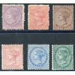 1874-78 QV first side face issue (New Zealand Postage) perf 12½ 1d, 2d, 3d, 4d, 6d & 1/- M, 1d &