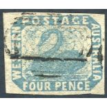 1854-55 4d pale blue, VFU example with ample margins, SG.3. (1) Symbol:  C