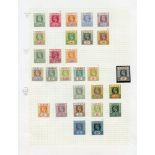 Collection on leaves incl. 1869-74 6d used pen & postmark, 1880-81 4d, 3d M, both Sideways Wmks,