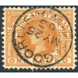 1902 £1 orange-brown, superb used with central c.d.s, SG.128. (1) Cat. £180 Symbol:  C