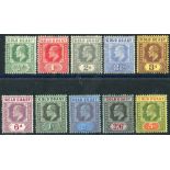 1907-13 MCCA set, fresh M, SG.59/68. (10) Cat. £180 Symbol:  J