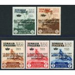 1934 Air Official 50c, 75c, 80c, 1l & 2l unofficial proofs with '11 Nov 1934 XIII/SERVIZIO AEREO/