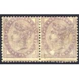 1881 1d lilac printed on both sides, horizontal pair, small thin & slight imperfections after