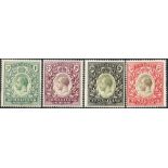 1904 CCC 1r, 2r, 3r & 4r M (1r with toned gum), SG.41/44. (4) Cat. £218 Symbol:  J