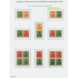 1916-17 Germania combinations with vertical pairs of 5pf + 10pf with Mi.541AB (2) M, Mi.52=42aa